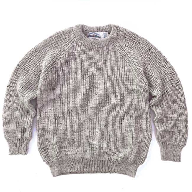 Aran Craft FISHERMANS RIB CREW NECK SWEATER